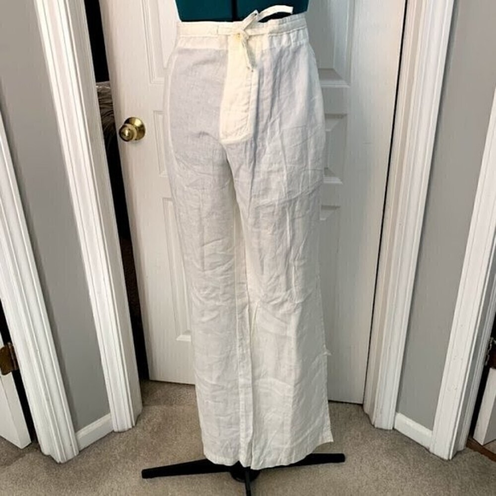 Hugo Boss Women's Linen Wide Leg Lightweight Unlined Casual Summer Pants